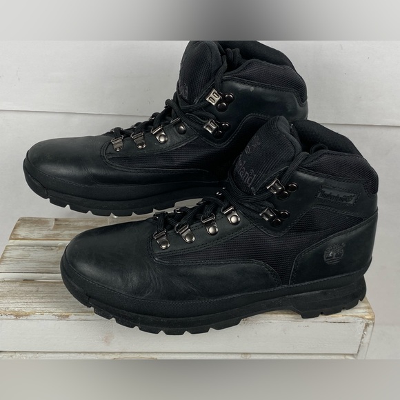 Timberland Euro Hiker field Boot Black leather and fabric. men’s Size 11M main image 9